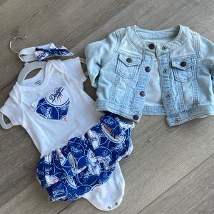 Baby Dodger and jean jacket duo
